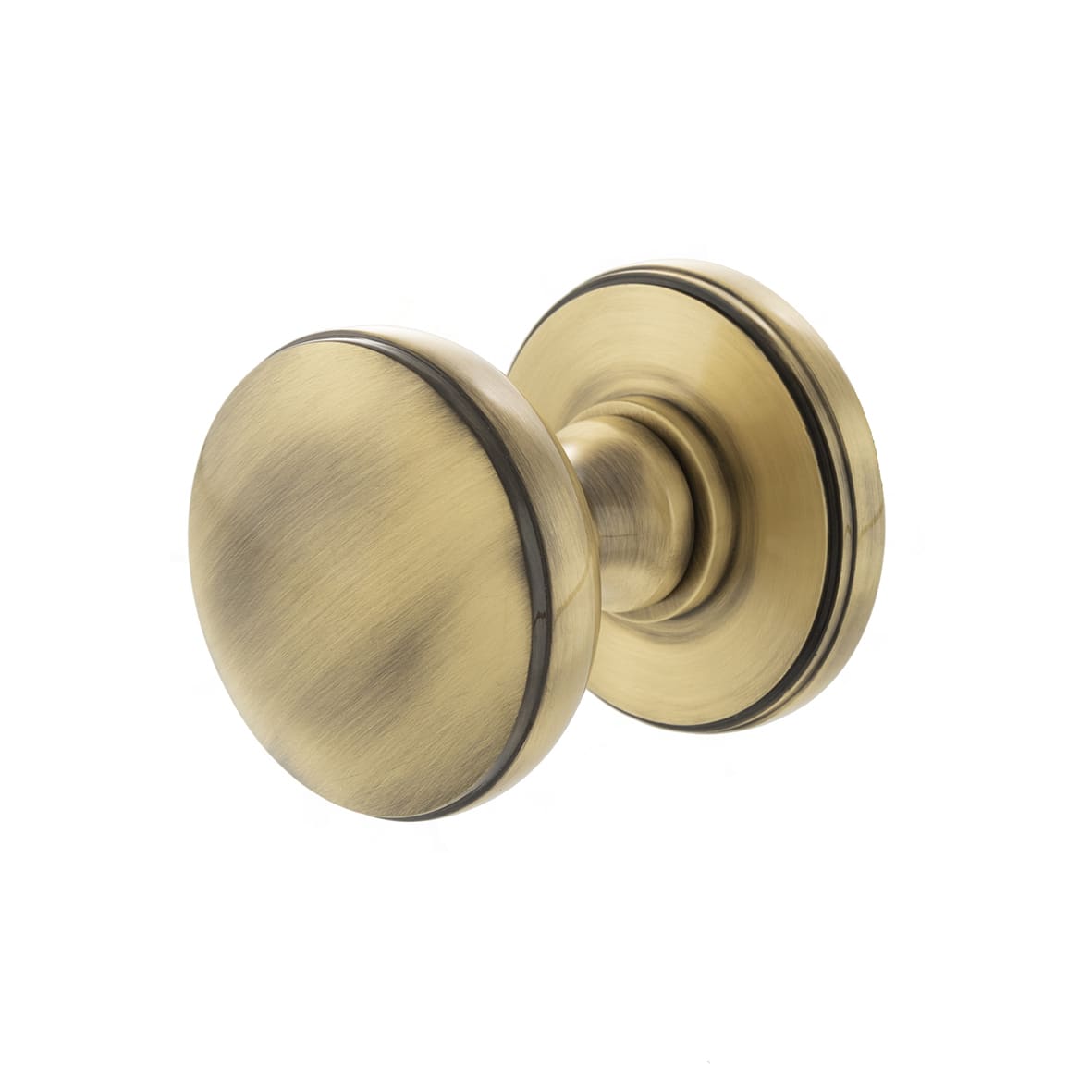 Millhouse Brass Edison Domed Mortice Door Knob - 65mm Rose Diameter - Antique Brass