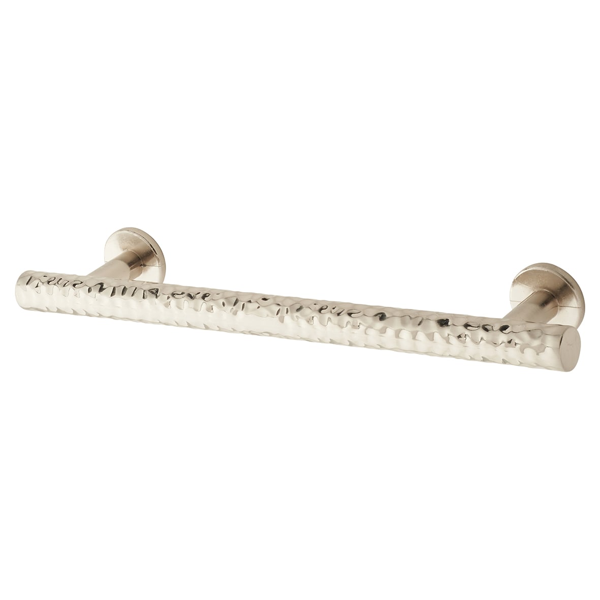 Kendal 10.5mm Hammered T-Bar Cabinet Pull Handle - 128mm Centres - Satin Nickel