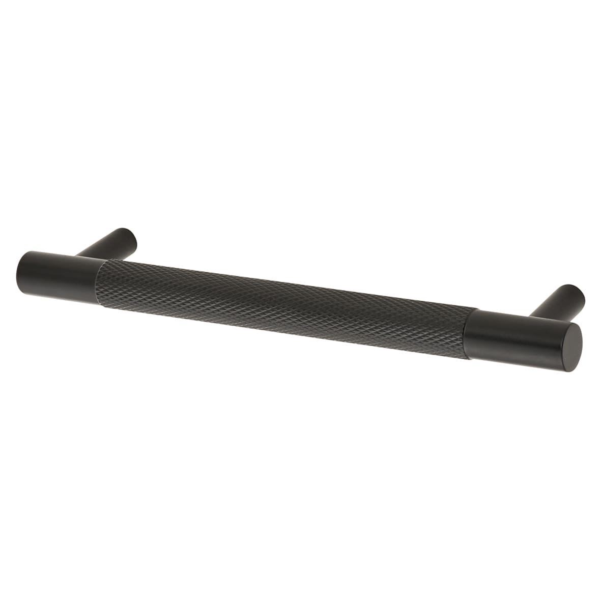 Brunel 13mm Knurled T-Bar Cabinet Pull Handle - 128mm Centres - Matt Black