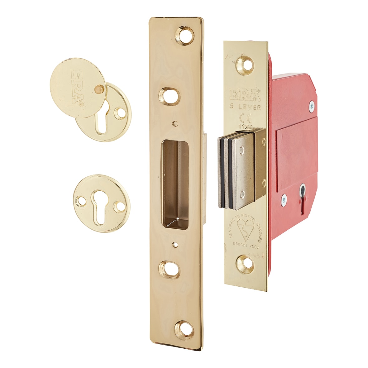 Fortress:2007 5 Lever Deadlock - 79mm Case - 56mm Backset - Polished Brass