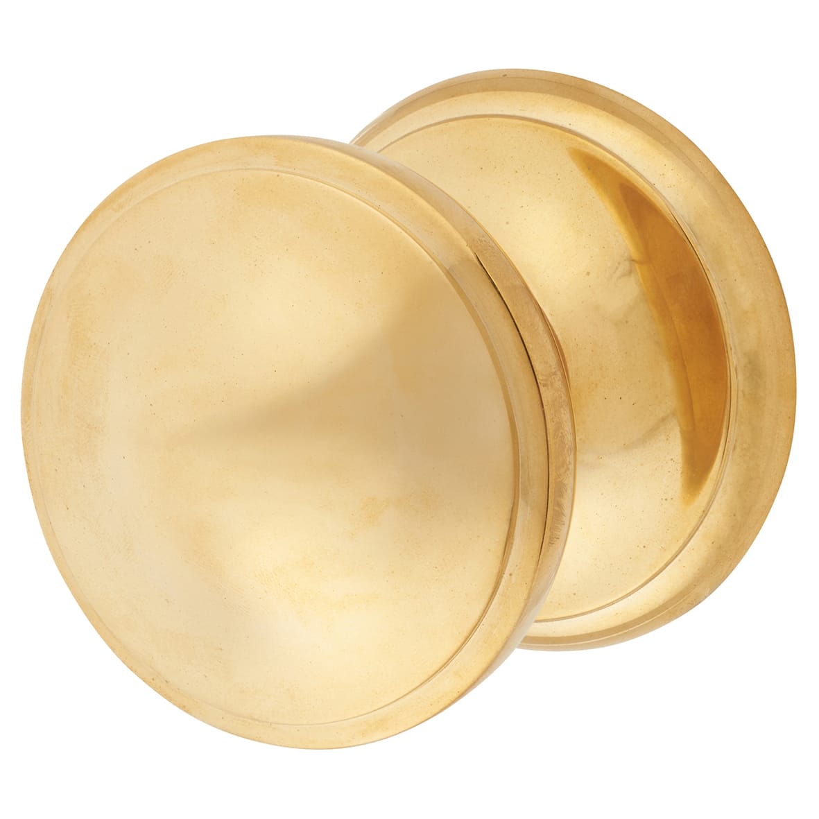 Marcus Unlacquered Brass Round Centre Door Knob - 81mm Rose Diameter