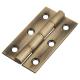 Solid Drawn Butt Cabinet Hinge - 50 x 28 x 1.45mm - Antique Brass - Pair