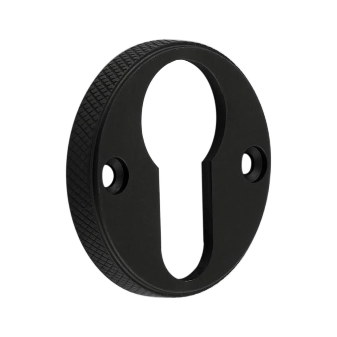 Westbourne Knurled Escutcheon - 40mm Diameter - Euro - Black
