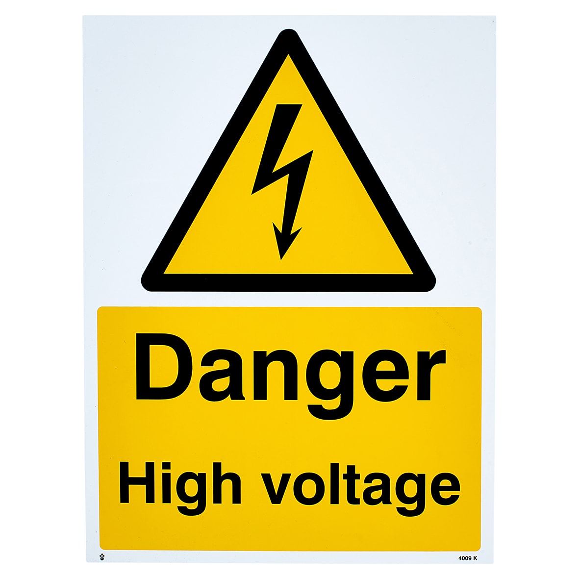 Danger High Voltage Sign - 300 x 400mm - Rigid Plastic