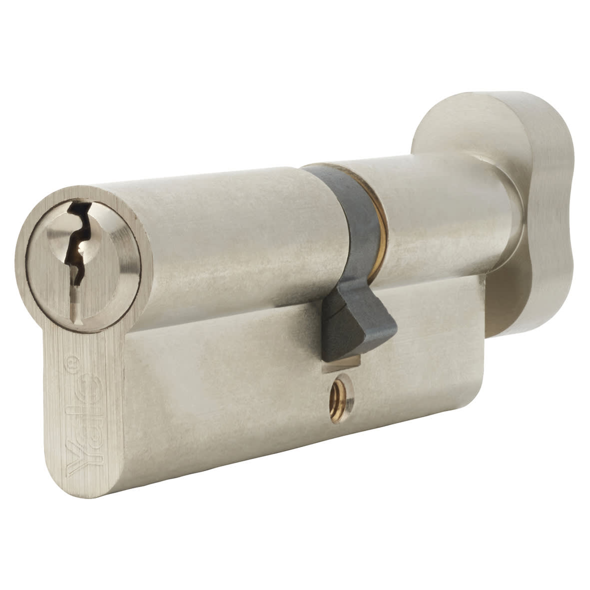 6 Pin 90mm Euro Thumbturn Cylinder - 40mm Turn + 50mm - Satin Nickel - Keyed to Differ