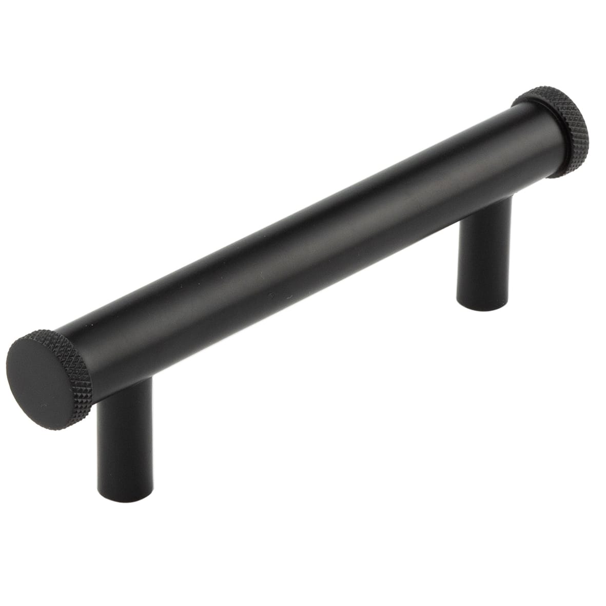 Wenlock 15mm Knurled T-Bar Cabinet Pull Handle - 96mm c/c - Black