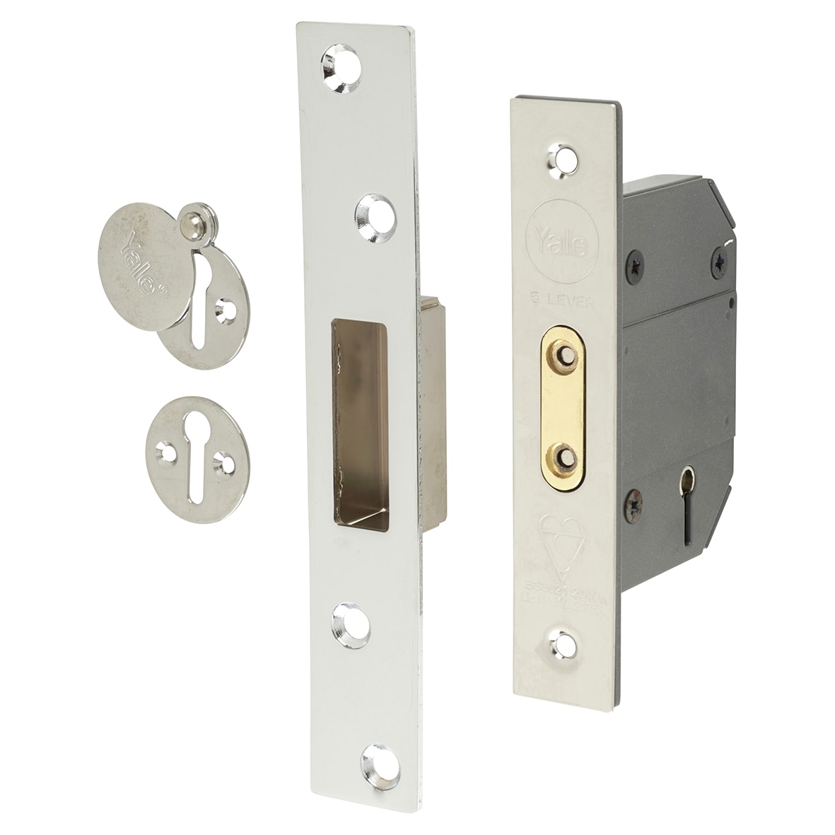 M562:2007 5 Lever Deadlock - 64mm Case - 44mm Backset - Polished Chrome