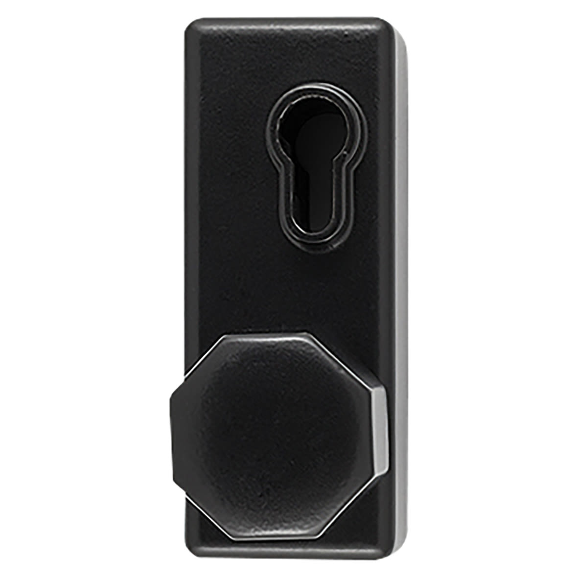 AR886K Outside Access Device without Cylinder - Octagonal Knob - Matt Black