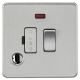 13A 1 Gang Screwless Switched Fused Spur with Neon & Flex Outlet - Brushed Chrome
