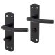Matt Black Arched Bathroom Door Handles - 172 x 44mm - RH
