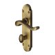 Marcus Antique Brass Scroll Bathroom Door Handles - Savoy Range - 171 x 42mm