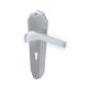 Marcus Satin Chrome Art Deco Keyhole Lock Door Handles - Waldorf Range - 203 x 66mm