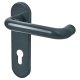 Anthracite Grey Nylon Steel Core Euro Lock Door Handles - 72mm c/c - Paris Range