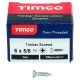Twin Threaded Pozi Countersunk Wood Screws - 6 x 5/8" - Zinc Plated - Pack of 200