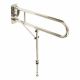 Hinged Support Grab Rail With Leg - 800 x 200mm - Polished Stainless Steel