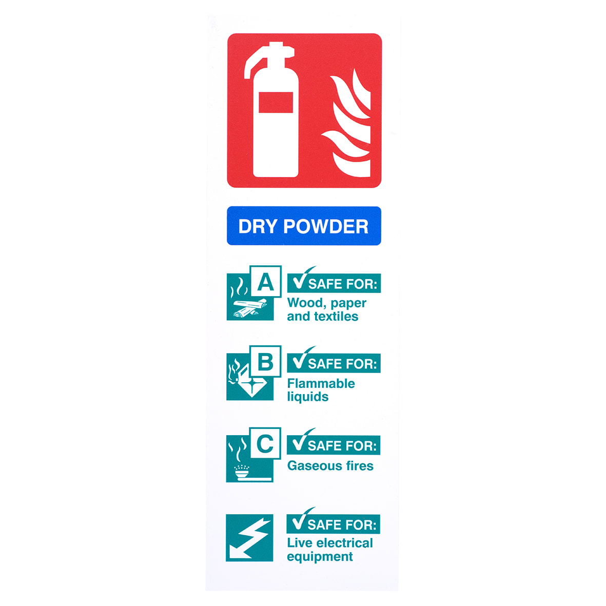 Dry Powder Extinguisher Sign - 100 x 300mm - Rigid Plastic