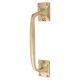 Traditional Polished Brass Heavy Cast Offset Door Pull Handle - Screw Fix - 250mm Centres