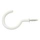 Cup Hook - 25mm Hook - White Plastic Coated - Pack of 10