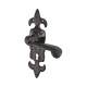Metalized Antique Black Iron Scroll Keyhole Lock Door Handles - Fleur de Lys - 210 x 55mm