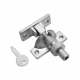 Locking Brighton Screw Pattern Sash Window Fastener - 57 x 22mm - Satin Chrome