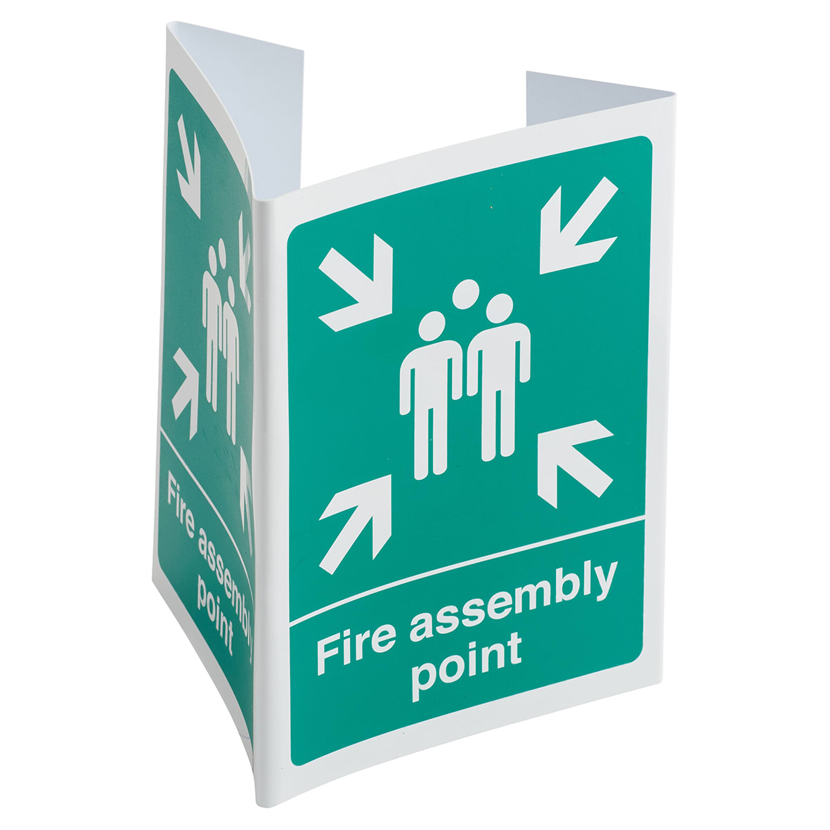 Fire Assembly Point Sign - 3D Projection - 200 x 200mm - Rigid Plastic