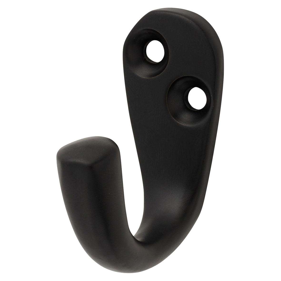 Solid Brass Single Coat Hook - 43 x 17mm - Matt Black