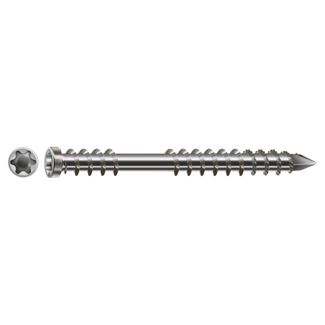 T-Star Plus Cylindrical Head Decking Screw - 5.0 x 40mm - A2 Stainless Steel - Pack of 200