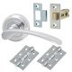 Marcus Polished Chrome Latch Door Handles on Rose Pack - Sophia Range