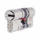 3 Star Anti-Snap Platinum 80mm Euro Dbl Cylinder - 40 + 40mm - Brushed Nickel - Keyed to Differ