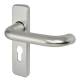 Satin Aluminium 20mm Return to Door Euro Lock Door Handles - 155 x 40mm