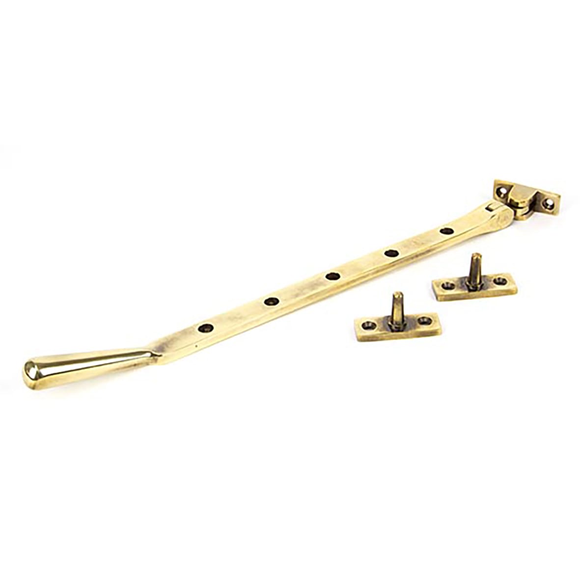 Newbury Casement Window Stay - 12"/300mm Length - Aged Brass