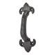 Antique Black Iron Fleur de Lys Offset Door Pull Handle - Screw Fix - 130 x 45mm