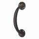 Victorian Antique Black Iron Bow Door Pull Handle - Screw Fix - 190 x 33mm