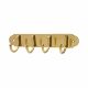 Marcus Solid Brass Coat Rack - 223 x 64 x 40mm - 4 Hooks - Polished Brass