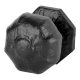 Antique Black Iron Octagonal Centre Door Knob - 66mm Rose Diameter