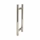 Polished Stainless Steel 19mm T-Bar Door Pull Handles - Back to Back - 229mm Centres