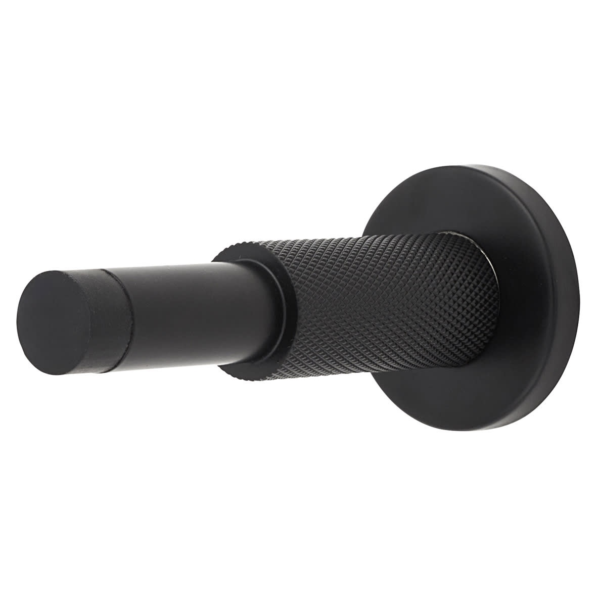 Knurled Projection Door Stop - 100mm Projection - Matt Black