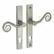 Pewter Monkey Tail Multipoint Euro Lock Door Handles - LH - 92mm c/c