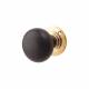 Ebony Knob & Polished Brass Rose Bun Mortice Door Knob - 57mm Rose Diameter