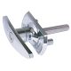 Garage Door Lock Handle - Diamond Spindle - 75 x 44mm - Nickel Plated