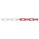 Welded Steel Chain - 6 x 42mm - 10m Length - Red/White