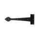 Tudor Plain Door Tee Hinge - 229 x 85mm - Antique Black Iron - Pair