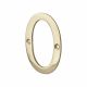 76mm Screw Fix Door Numeral - 0 - Polished Brass