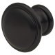 Rim Round Cabinet Knob - 30mm Diameter - Matt Black