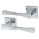 Polished Chrome Twist Door Handles on Square Rose - Spirit Range