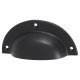 Vintage Cabinet Cup Handle - 89mm Centres - Black Iron