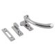 Cast Bulb End Mortice & Hook Plate Casement Window Fastener - Reversible - Polished Chrome