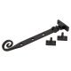 Curly Tail Casement Window Stay - 8"/200mm Length - Antique Black Iron