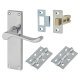Polished Chrome Victorian Scroll Latch Door Handles Pack