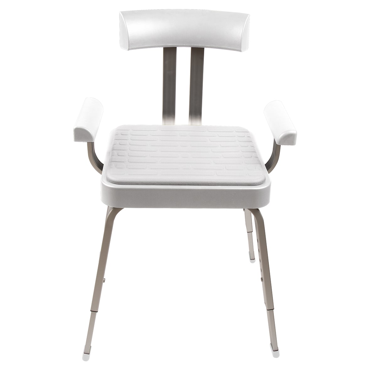 Serenity Cushioned Shower Chair - 845 x 545 x 470mm - White/Satin Silver